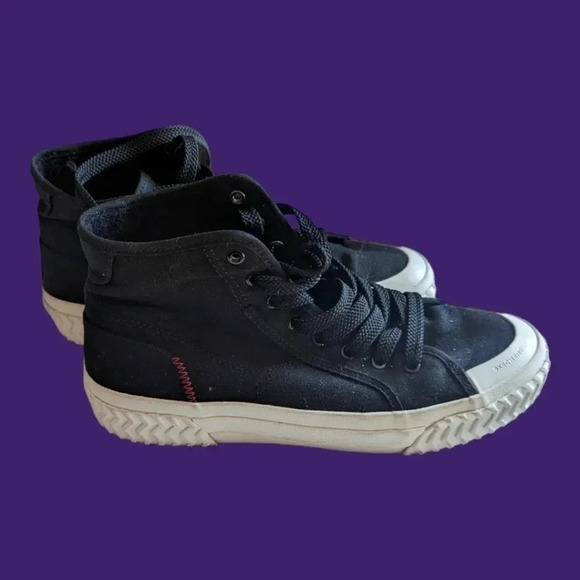 Skechers women's Street Trax Canvas Hi-Tread Casual Sneakers  size 8 blk/wht - Picture 4 of 12